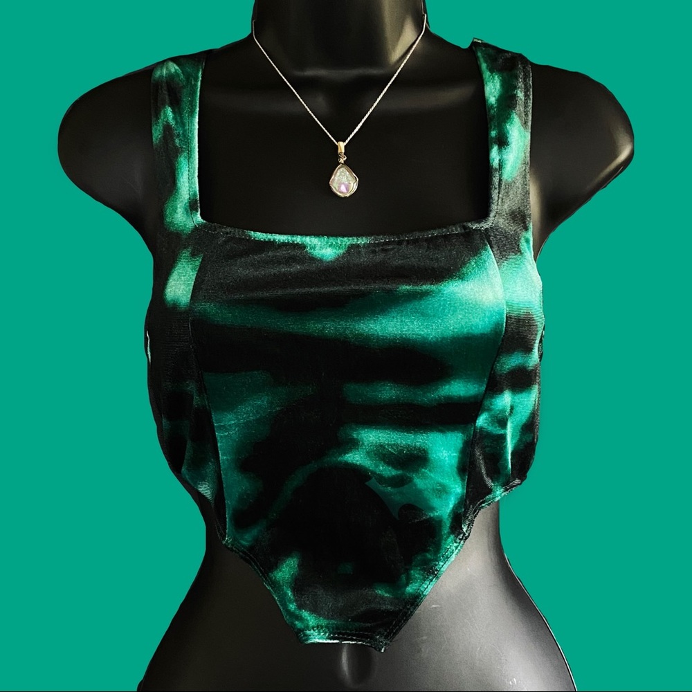 BRAND NEW GREEN VELVET CROP TOP